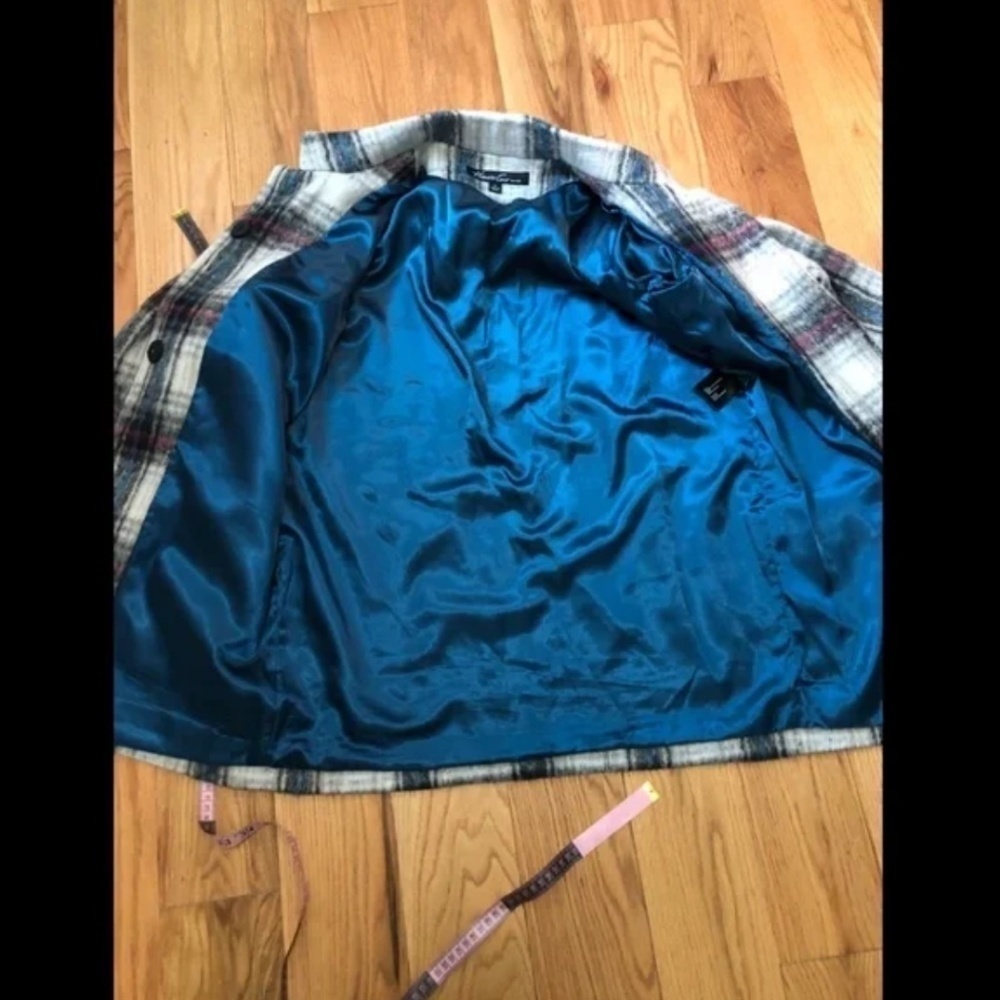Kenneth Cole Jacket Shacket size Medium plaid teal - Picture 11 of 13